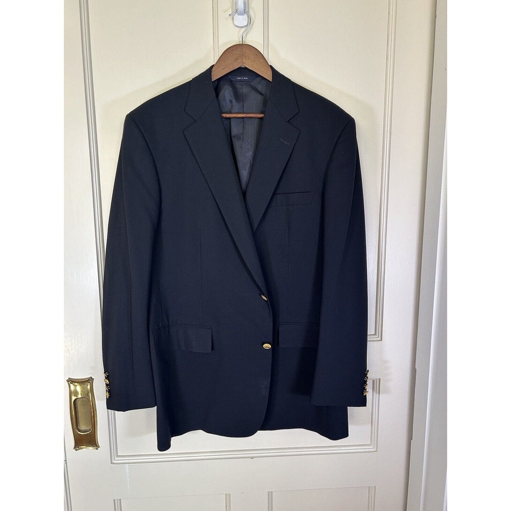 Brooks Brothers Men’s Brookscool Wool Mohair Blend Lightweight Navy Blazer 43L